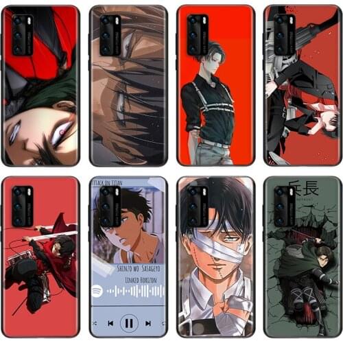Attack On Titan Ackerman Soft TPU For Huawei P50 P40 P30 P20 Pro Plus P10 P9 P8 Lite RU E Mini 2019 2017 Black Phone Case