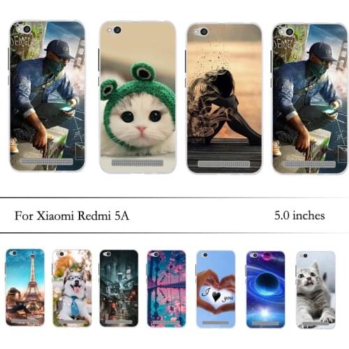 For Xiaomi Redmi 5A Case Protective Silicone Cover for Xiaomi Redmi 5A Case Cat Cartoon Flowers Covers for Xiomi Redmi 5A Case