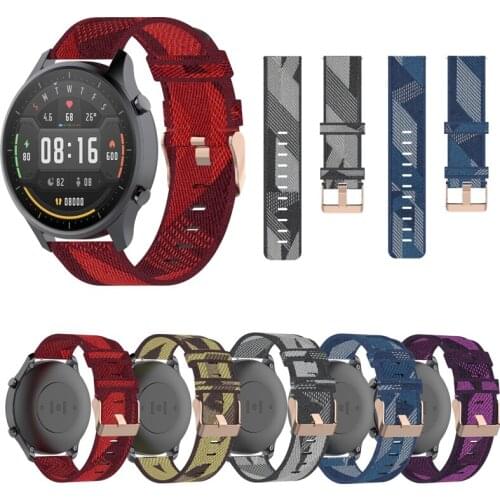For Xiaomi Color Watch Mi Smart Watch Color 22 MM Nylon Strap Canvas Woven Bracelet Wristband For Xiaomi Mi Color Accessories