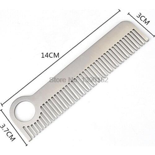 DHL 200pcs EDC hair Comb unisex stainless Steel Health Care Tactical pocket hand tool
