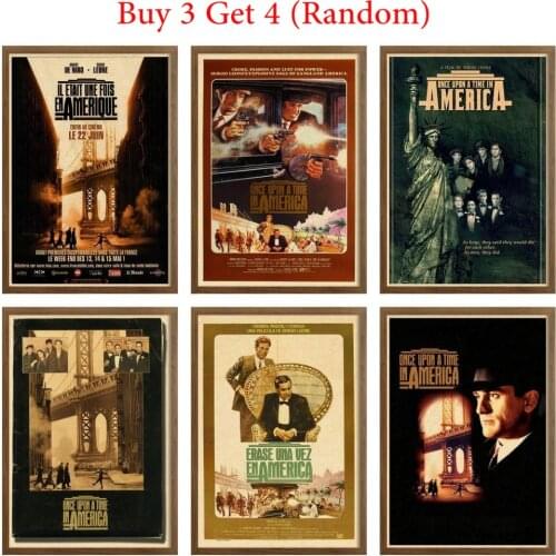 Once Upon a Time in America Classic Film Wall Poster kraft paper Art Print Classics bar poster Home Decal For room decor 42X30cm
