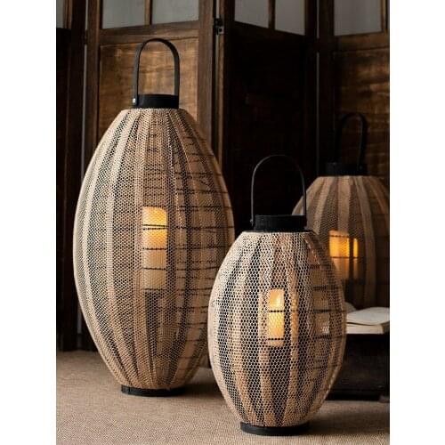 Nordic Style Floor Standing Candle Holders Wooden Lantern Patio Garden Decoration Titular De La Vela Furniture Decor