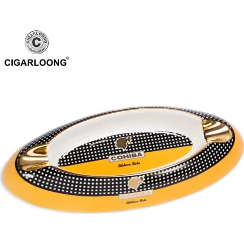 Luxury Ash Tray Portable Ceramic Large Cigar Ashtray Gold Accessories Home Smoking Pocket Cigarette Tray Office Table Decoration