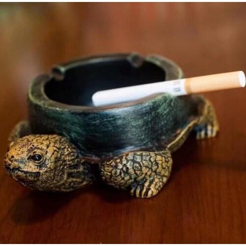 Ashtray for Home Outdoor Office Car Boyfriend Gift Home Decorat Creative Resin Turtle Smoke Cigarette Ash Tray Crafts Decoration