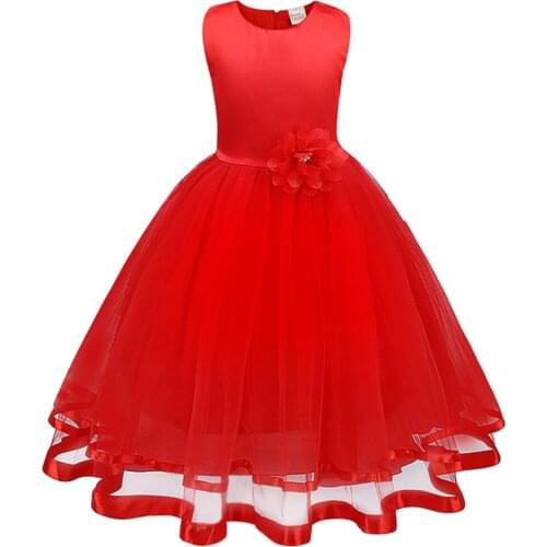 Princess Flower Girl Dress Summer Wedding Birthday Party Wear Kids Dresses For Girls Childrens Costume Teenager Prom Designs