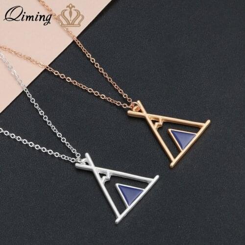 QIMING Geometric Sand Clock Glasses Hourglass Pendant Necklace For Women Men Gold Silver Vintage Necklaces Collier