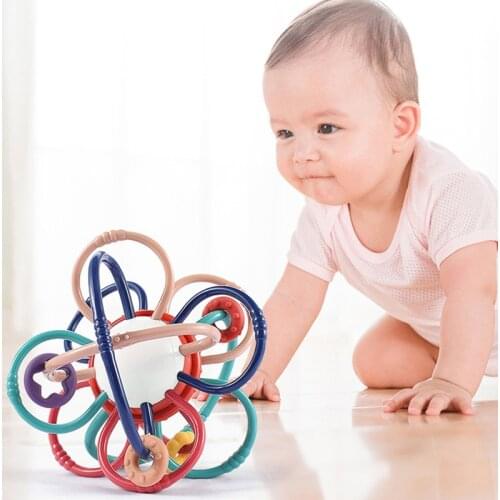 Baby Rattle & Sensory Teether Ball Safe Soft Teething Toys for Boys Girls Kids Babies 0-12 Months Early Educational Hanging Toys
