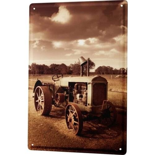 SINCE 2004 Tin Sign Jorgensen Photography Photo images Antique tractor steam engine field 20x30 cm Large Metal Wall Decoration