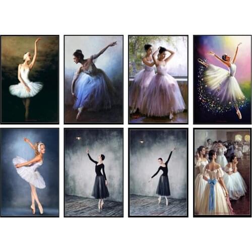 Counted Cross Stitch Kits Needlework Embroidery - Aida DMC Color DIY Arts Handmade Home Decor - Young Ballet Girl Collection