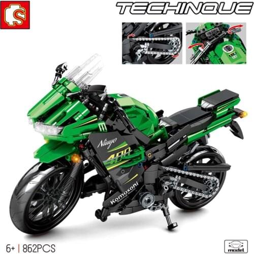 SEMBO BLOCK 862PCS Racing Car Building Blocks Motor Toys Motorcycle Technic Series Boy Educational Block Enlighten Bricks 701805
