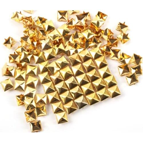 100pcs Pyramid Studs Rivets Spike Nailheads Punk Rock Leathercraft DIY Bracelets Clothes Bags Shoes Belt Apparel Accessories