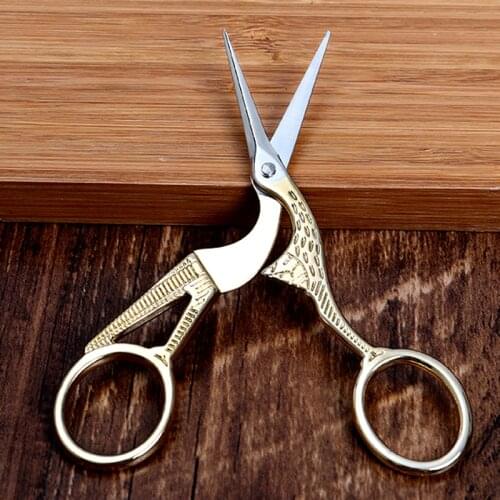 Gold Stork Sewing Scissors Trimming Dressmaking Shears Cross-stitch Carbon Steel Tailor Scissor Sewing Embroidery Fabric DJ0382