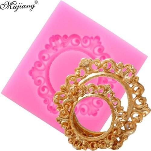 3D Frame Cake Border Silicone Mold Relief Cupcake Topper Fondant Cake Decorating Tools DIY Cookie Candy Chocolate Gumpaste Mould