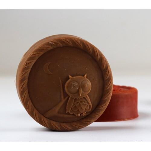 New Silicone Soap Mold Round Shape with Owl Design for Natural Handmade Mould