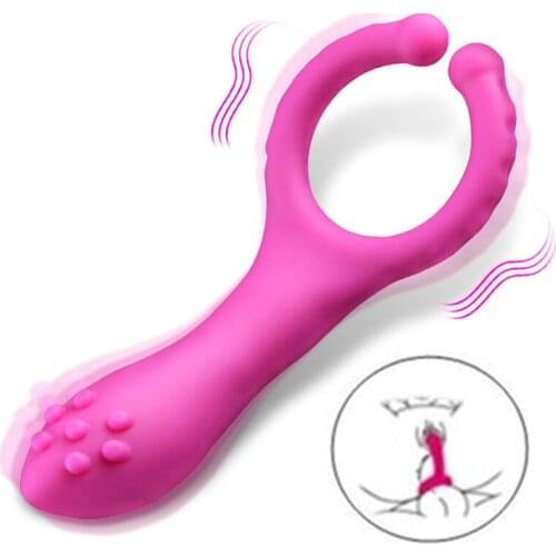 Super G Spot Vibrator with male ring Sex Clitoris Stimulation Time Delay Lasting Chastity Device Vibrator Sex Toys For Women Men