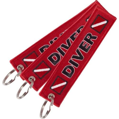 REMOVE BEFORE FLIGHT Embroidery DIVER Keychain Car Porte Clef Bijoux for Motorcycles Gift Porte Clef Cool Keychains 3 PCS/LOT