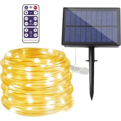 Outdoor solar light Remote Control led solar light for garden decoration Copper Wire String Street Garland