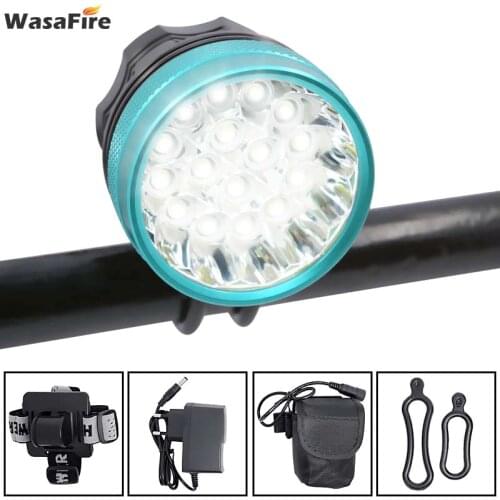 WasaFire 40000 Lumens Bike Light 16* XM-L T6 LEDs Bicycle Front Light Cycling Head Lamp MTB Headlight for Night Riding Camping