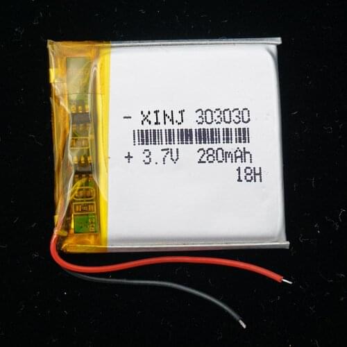 XINJ 3.7V 280mAh Li Po Lithium Polymer Rechargeable Battery Liion 303030 For GPS Sat Nav Car Camera DVC DVR Driving recorder DIY
