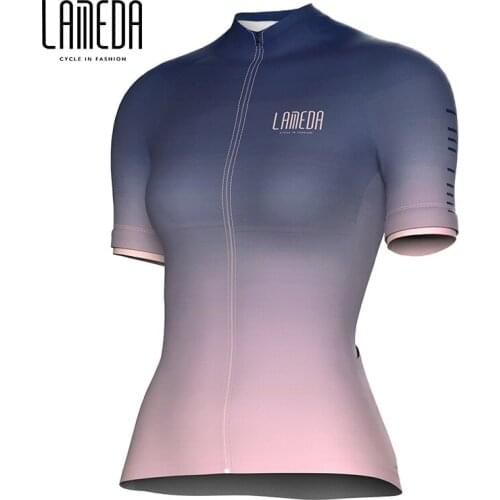 LAMEDA 2021 New Cycling Jersey Womens Summer Short Sleeve Tops Bicycle Road Bike Clothing