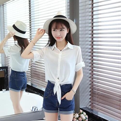 2021 White Short Sleeve Summer Beach Wear Midi Single-breasted Cardigan Tunic Women Tops Chiffon Blouse Shirt Femme Y278