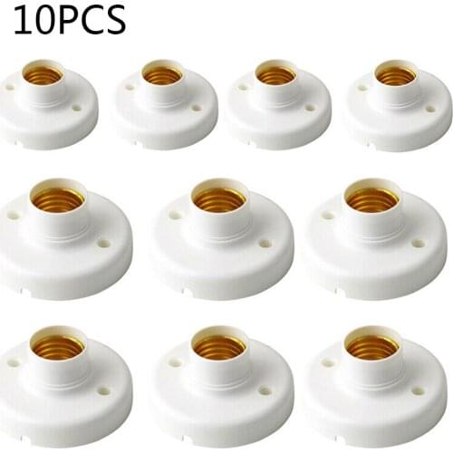 10pcs E27 Light Bulb Pendants Lamp Holder Screw Cap Sockets Round Fixing Base in stock drop shipping