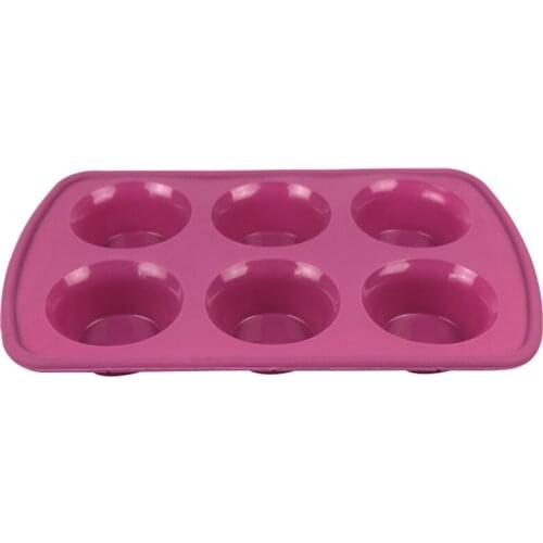 6 Cavity Small Cake 100% Silicone Bread Mold Ice Cream Pizza Chocolate Fruit Pie Mould Baking Dishes Pans DIY Baking Tools 220g