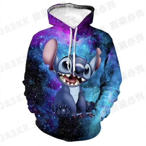 2021 Fashion Casual Funny Stitch Hoodies Men Women Children Disney Anime 3D Print Sweatshirts Boy Girl Kids Pullover Cool Tops