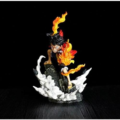 Anime One Piece Monkey D Luffy Portgas D Ace Battle Ver. PVC Action Figure Collectible Model Kids Toys Doll Gift 18CM