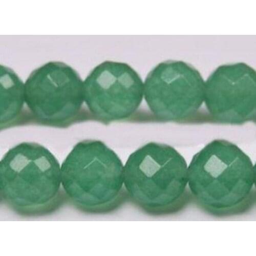 Free Shipping 12mm Natural Green Emerald Faceted Round Loose Beads 15"