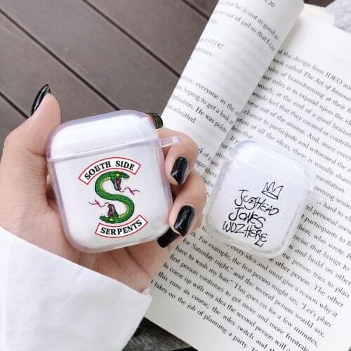Riverdale south side serpents Earphone Case For Airpods Pro Protective Cover Transparent Soft Case for Airpods 1 2 Charging Bags