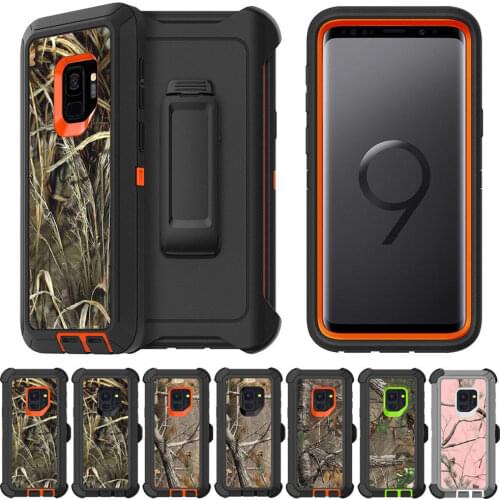 For Samsung Galaxy S20 S8 S9 S10 Plus Lite Note 20 8 Camo Realtree Heavy Duty Hybrid Shockproof Case Cover With Belt Clip Hostel