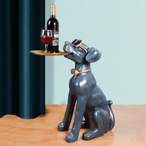 Home Decor Dog Landing Tray Decoration Synthetic Resin Statues Ornaments Sculpture Modern Art Nordic Living Room Ornament