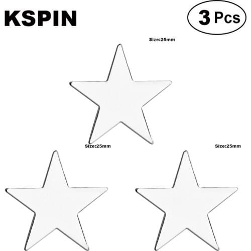 Silver Star 25mm Lapel Pin Brooches Pins Flag badge Brooch Badges