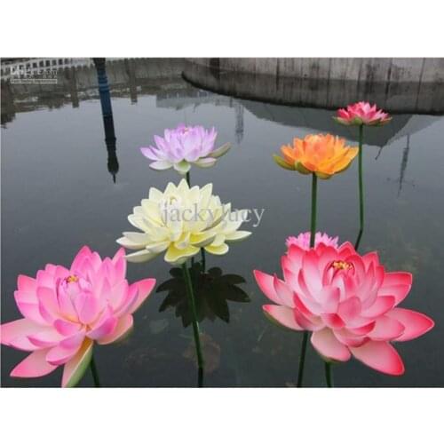 35.5Inch 90CM simulation artificial lotus flower with a rod for Wedding decoration Festival performances props Home ponds decor