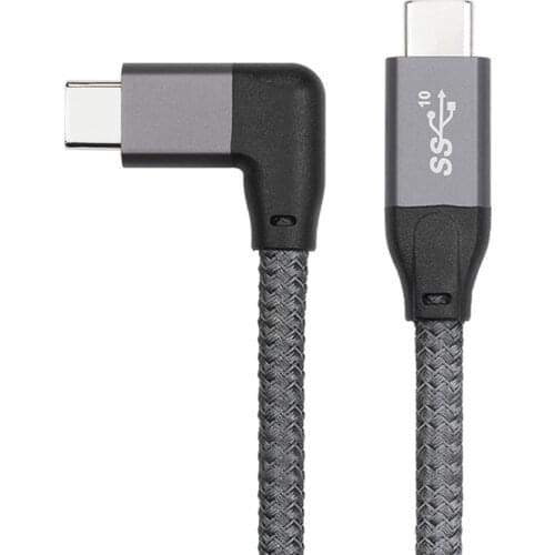 Jimier 10Gbps USB-C USB 3.1 Type C C To C Data Video Fast Charge 100W Cable 90Degree with E-marker Mobile Hard Disk MacBook Air