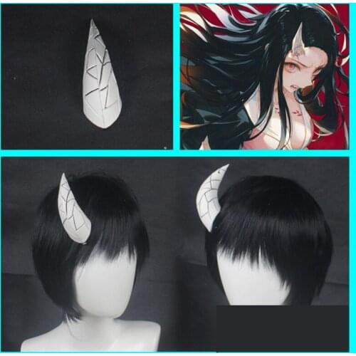 Demon Slayer Kimetsu no Yaiba Nezuko Kamado Demon Transformation Horns Head Clip Headwear Hairwear Cosplay Props Accessories
