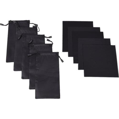 Black Microfiber Sunglasses eyewear Pouch Spectacle Glass Cloth Bag Pouch custom glasses pouch 1 Set