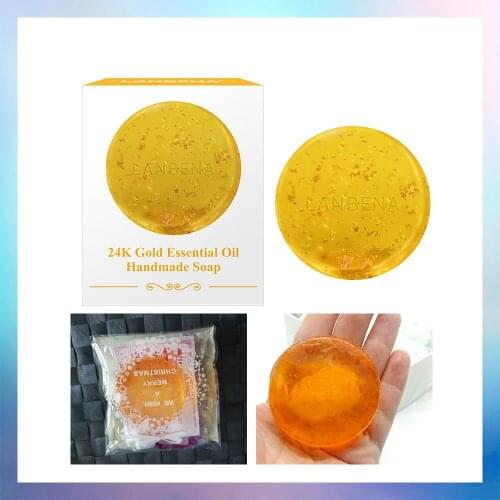 LANBENA 24K Gold Handmade Soap Anti-Aging Seaweed Deep Cleansing Moisturizing Nourishing Whitening Anti-Wrinkle Beauty Face Care