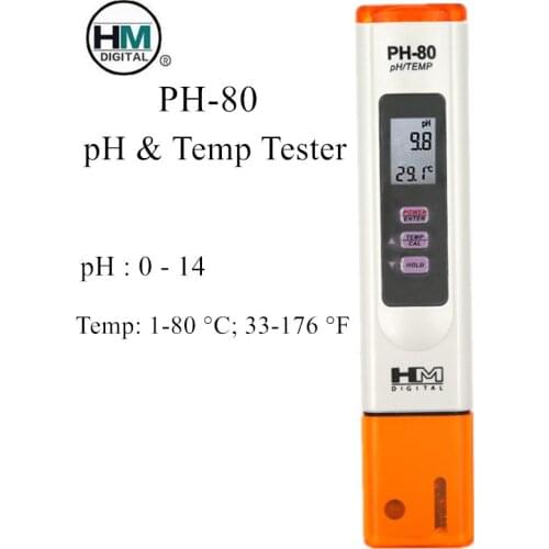 PH-80 2 in 1 ATC HM Digital pH and Temperature HydroTester with One-touch automatic digital calibration and Datahold 40% off
