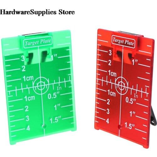 1PCS Inch/cm Laser Target Card Plate For Green/Red Laser Level 11.5cmx7.4cm Can Be Magnetic / Hold / Hanging On Wall & Floor