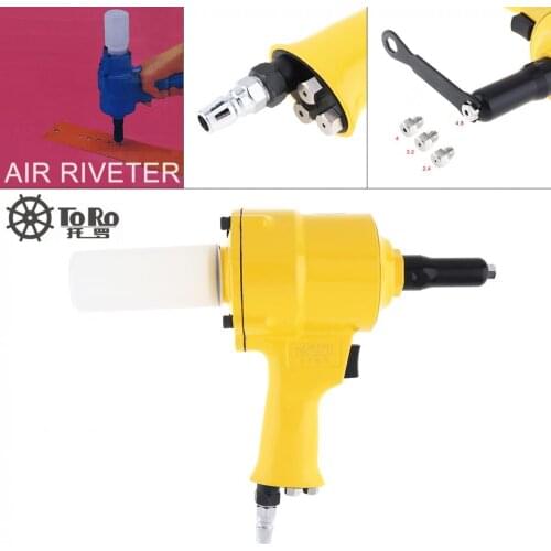 TORO Pistol-type Pneumatic Rivet Gun Hydraulic Pop Rivet Pliers with 4 Guide Nozzles and Hex Wrench for Punching Nails