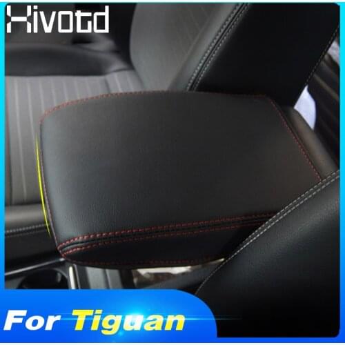 Hivotd For VW Tiguan MK2 2020-2017 Armrest Box Central Console Protection Cover Interior Stickers Car Styling Accessories