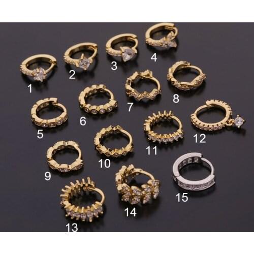 1Pc Surgical steel Tiny Gold Silver Hoop Earring Piercing Cz Tragus Daith Rook Cartilage Korea Earrings 2021 Trend Jewelry