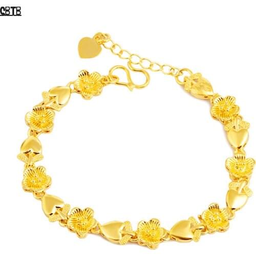 Plum Blossom Bracelet Girl Love Heart Bracelet Women Gold Jewelry Luxury Jewelry Wedding Accessories Birthday Gift Wholesale
