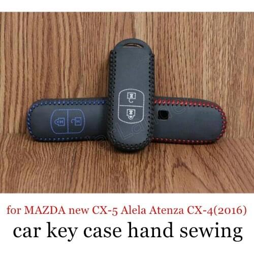 Only Red Only Red fit for MAZDA new CX5 Alela Atenza CX4(2016) Genuine leather car key case cover Hand sewing DIY great sale