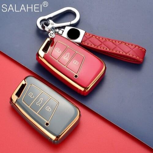 Car TPU Full Smart Key Case Cover For Volkwagen Passat B8 VW Golf Gte Styling Accessories Auto Decoration Anti-lost Keychain