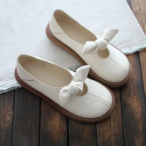 Japanese Retro Thick-Soled Muffin Womens Shoes Mori Literary Small Fresh Butterfly-Knot Single Shoes Harajuku Big Head Doll Shoe