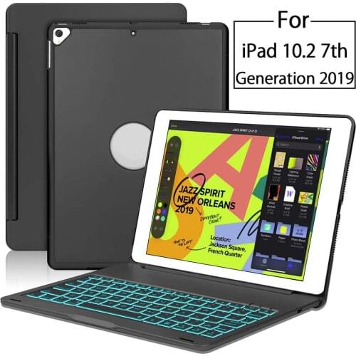Ultra-thin Keyboard Case Bluetooth Keyboard Backlit Hard Shell Black Aluminum Alloy Keyboard Protective Cover For IPad 10.2 2019