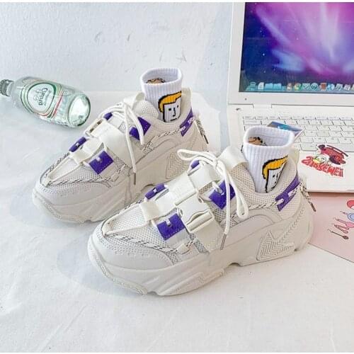 XHQPT80510 New Spring Autumn Casual Vulcanize Shoe Platform Breathable Mesh Sneakers